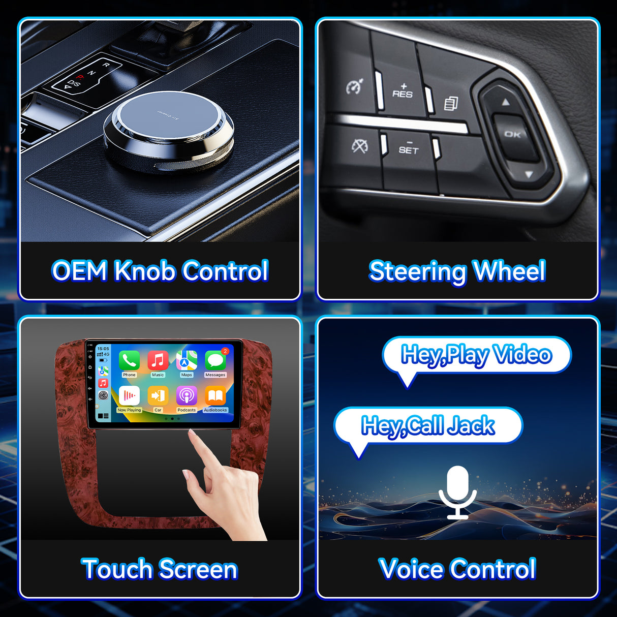 Car Stereo Radio for GMC Yukon Sierra Chevy Tahoe Suburban Silverado 2007-2012 with Wireless CarPlay & Android Auto 1080P Backup Camera GPS Navigation FM Bluetooth SWC WiFi