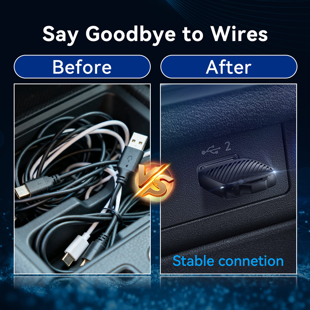 2026 2-in-1 Wireless CarPlay Adapter / Android Auto Dongle, 5.8GHz WiFi Auto Connection, Compatible with iOS12+ & Android11+