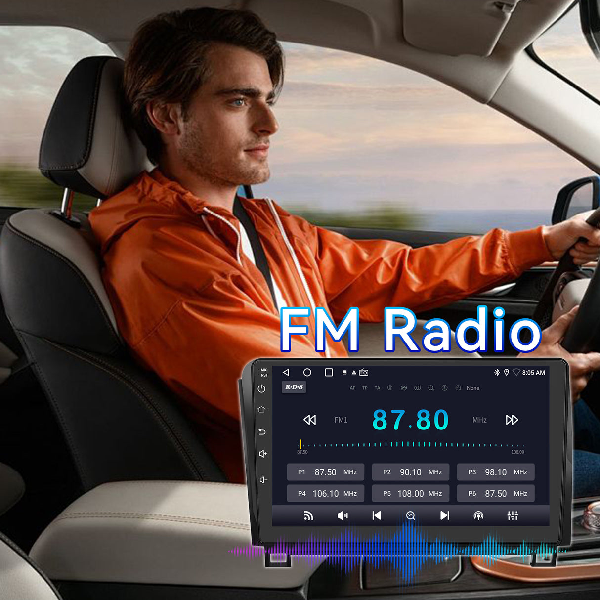 Car Stereo Radio for Toyota Tundra 2007-2013 Sequoia 2008-2012 with Wireless CarPlay & Android Auto 10-Inch Touchscreen DSP AM FM GPS Backup Camera