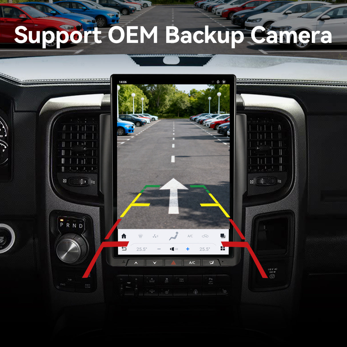 Car Stereo Radio with Android Auto Wireless Carplay for Dodge RAM 1500 2500 3500 2013-2018 Tesla Style Touch Screen Bluetooth WiFi GPS DSP AM FM Head Unit