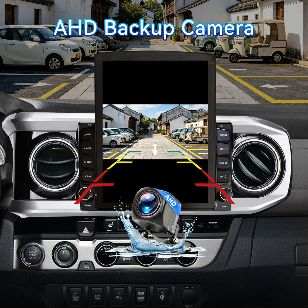 Car Stereo Radio for Toyota Tacoma 2016-2023 with Wireless CarPlay & Android Auto GPS SWC 1080p Backup Camera
