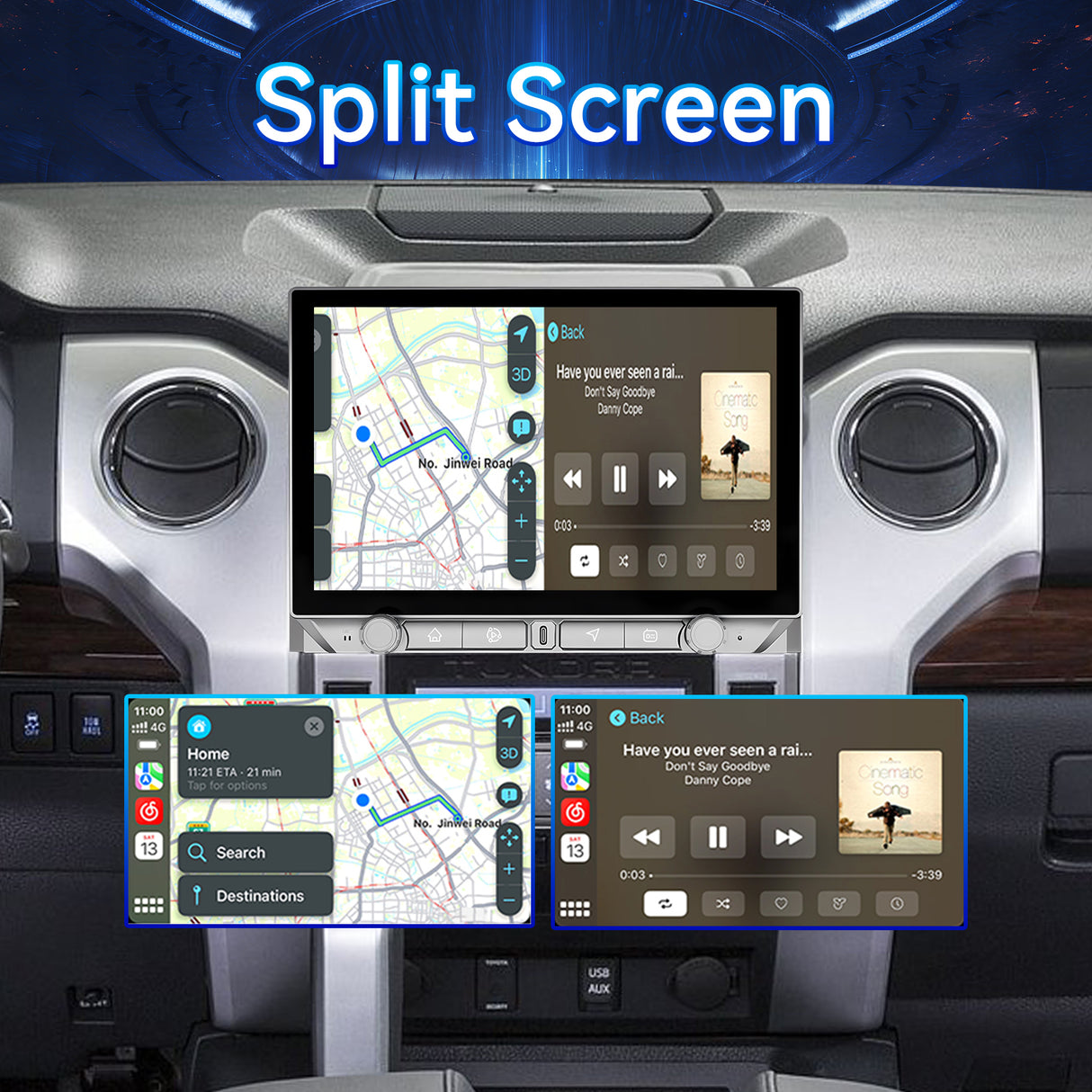 Car Stereo Radio for Toyota Tundra 2014-2021 with Wireless CarPlay & Android Auto 11.5 inch IPS Touchscreen BT FM AM DSP GPS SWC Backup Camera