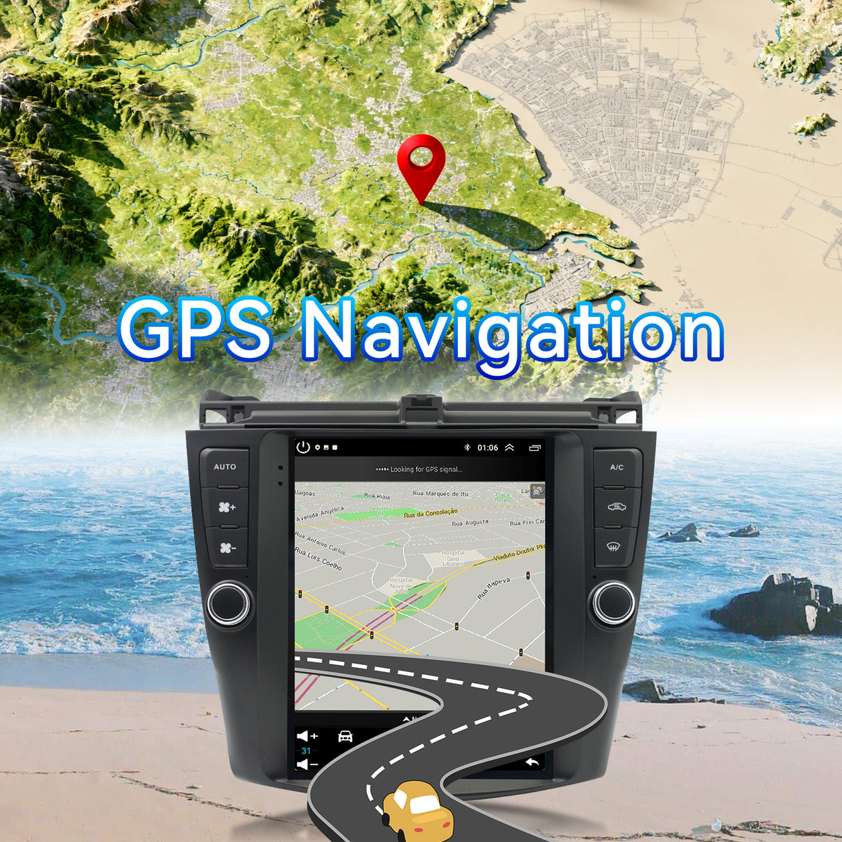 Binize Android 13 Car Stereo Head Unit Radio Wireless Carplay&Android Auto 9.7 Inch Touchscreen Radio Compatible with Honda Accord 7th 2003 2004 2005 2006 2007 Support GPS Bluetooth/FM