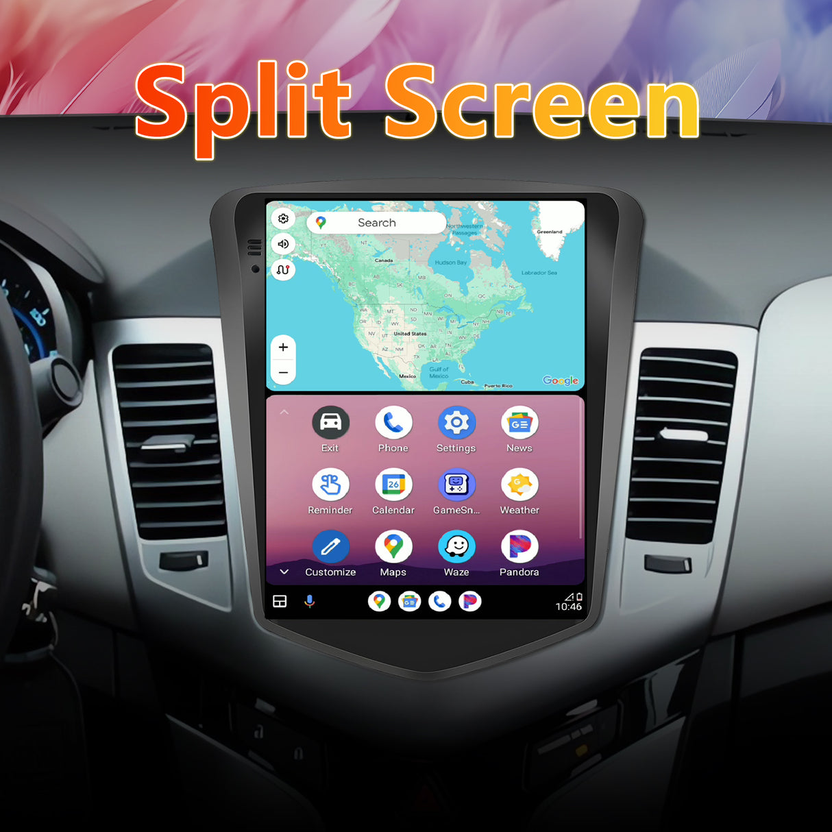 Car Stereo Radio Compatible with Chevy Cruze 2009 2010 2011 2012 2013 2014 2015,Android 13 Head Unit Wireless CarPlay Andriod Auto