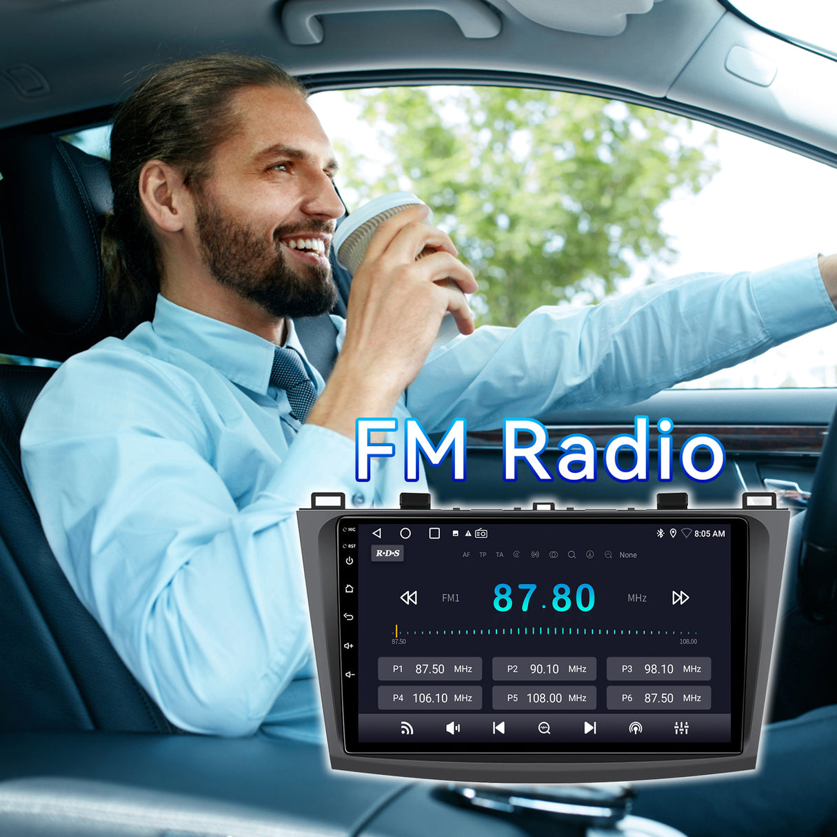 Android 13 Car Stereo Radio for Mazda 3 2010-2013 with Wireless CarPlay & Android Auto, 9-Inch Touchscreen GPS BT 5GWIFI FM SWC