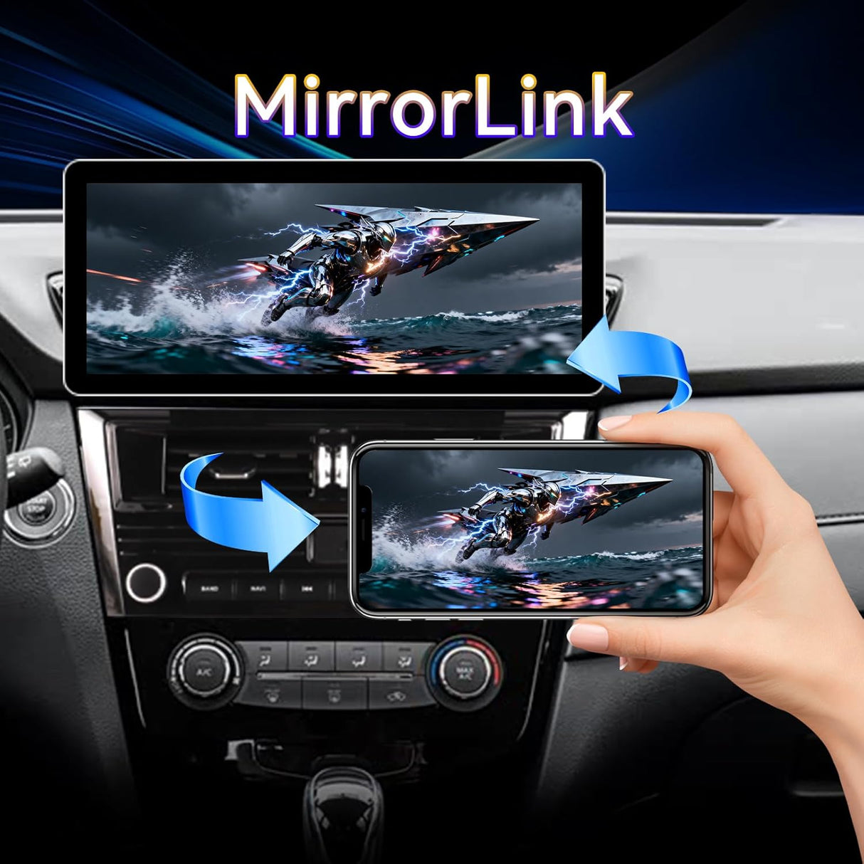 Car Stereo Radio with Android Auto Wireless Carplay for Nissan Rogue 2014-2020  Upgrade 2K Touchscreen Bluetooth WiFi GPS DSP AM FM Head Unit