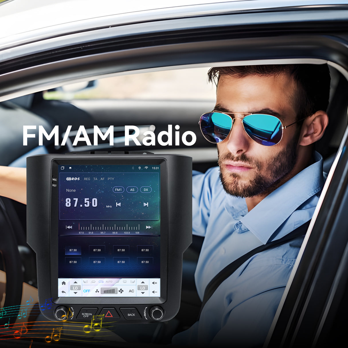 9.7" Car Radio Compatible with Dodge Ram 2013-2018 1500 2500 3500,Wireless CarPlay Android Auto,Android 13 Head Unit with WiFi SWC GPS 1080P Backup Camera 4+64GB