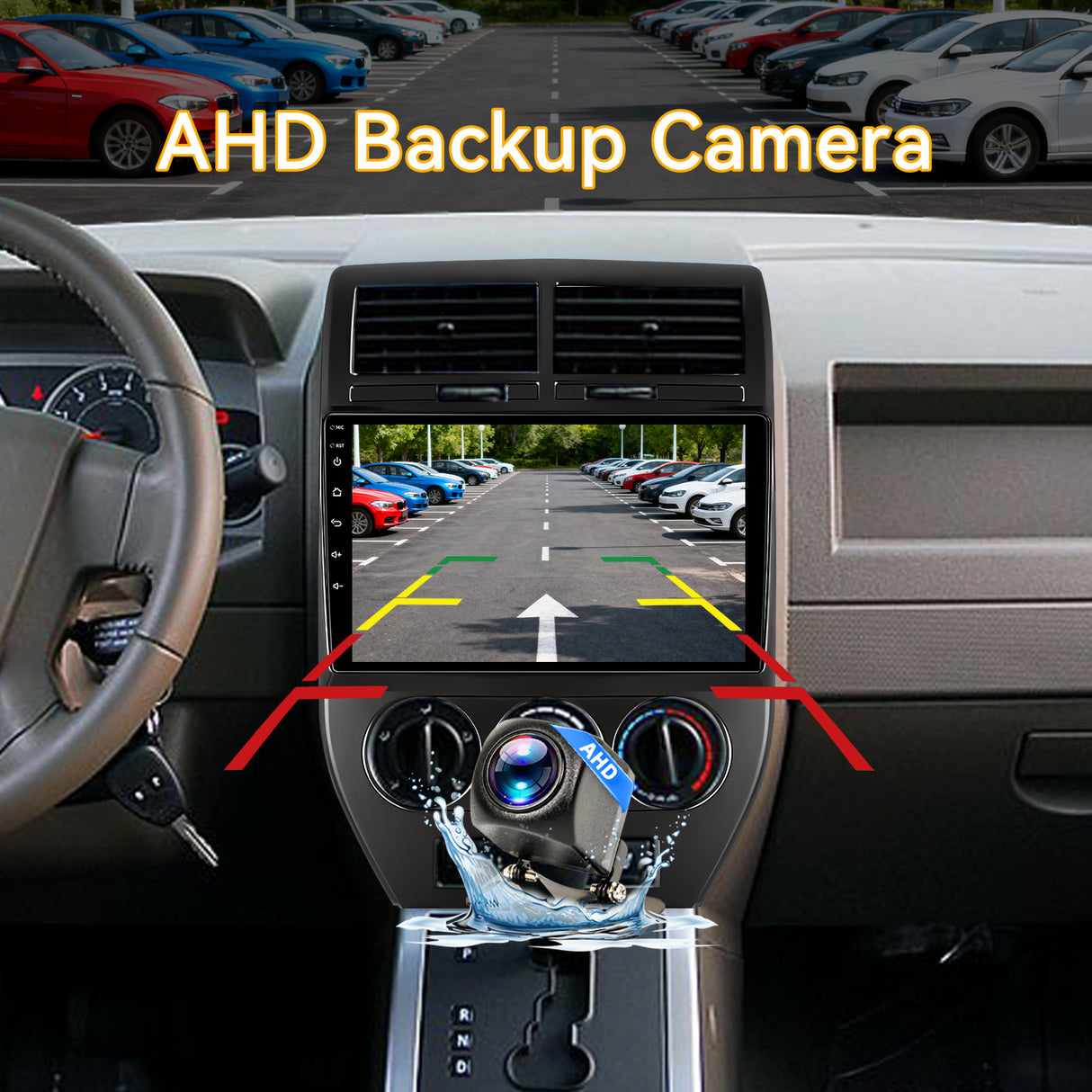 Car Stereo for Jeep Compass 2007-2009 Upgrade Wireless CarPlay & Android Auto AHD Backup Camera GPS SWC FM WiFi Bluetooth