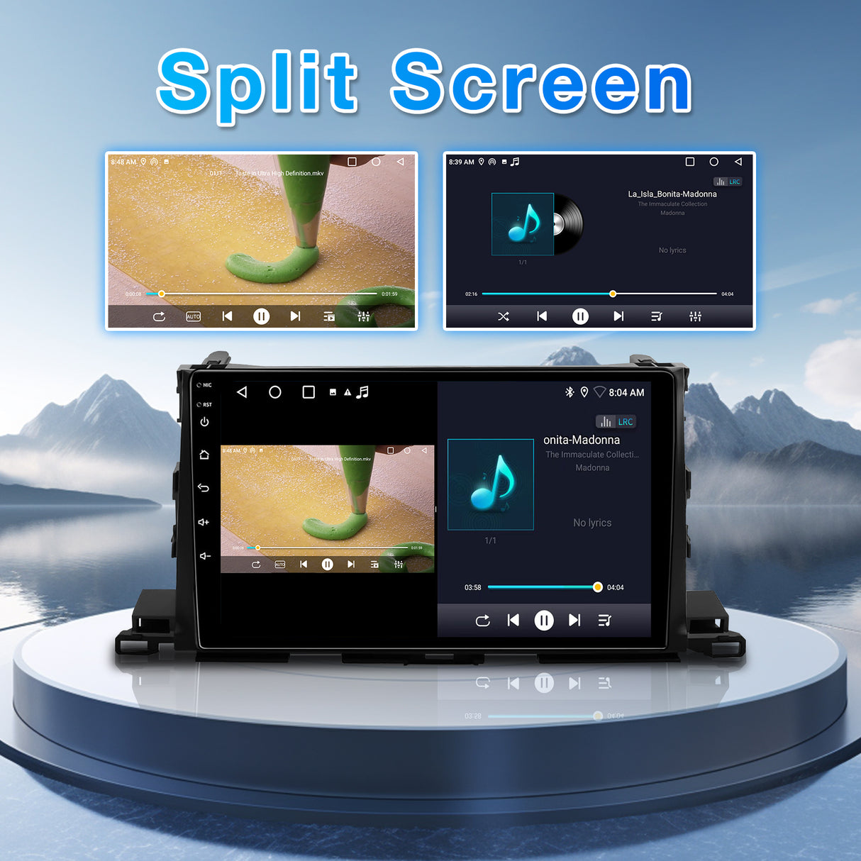 BINIZE Android 13 Car Stereo Compatible with Toyota Highlander 2014 2015 2016 2017 2018 2019 Wireless CarPlay+Android Auto