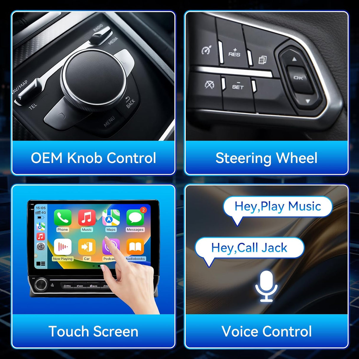 Car Radio Stereo for Toyota 4Runner 2003-2009 Wireless CarPlay & Android Auto GPS Navigation FM Radio Upgrade Bluetooth HD Backup Camera