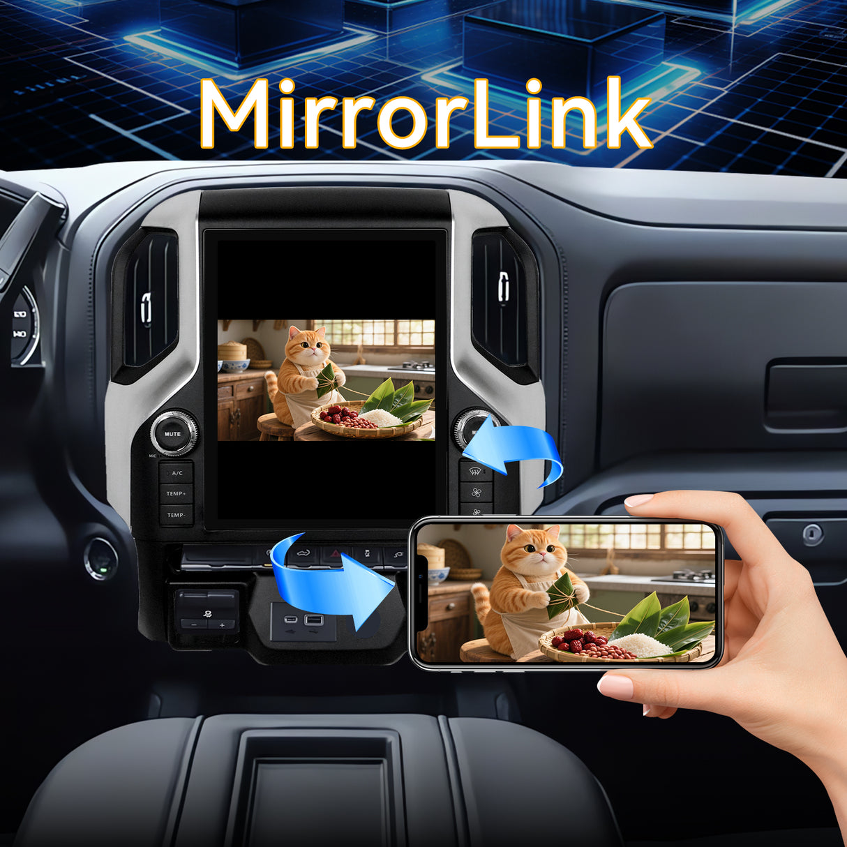 Car Stereo Radio 8-Core Qualcomm CPU, with Android Auto Wireless Carplay for Chevy Silverado 2019-2021 Upgrade 2K Touchscreen Bluetooth WiFi GPS DSP AM FM Head Unit (only fit original 8inch with BOSE)