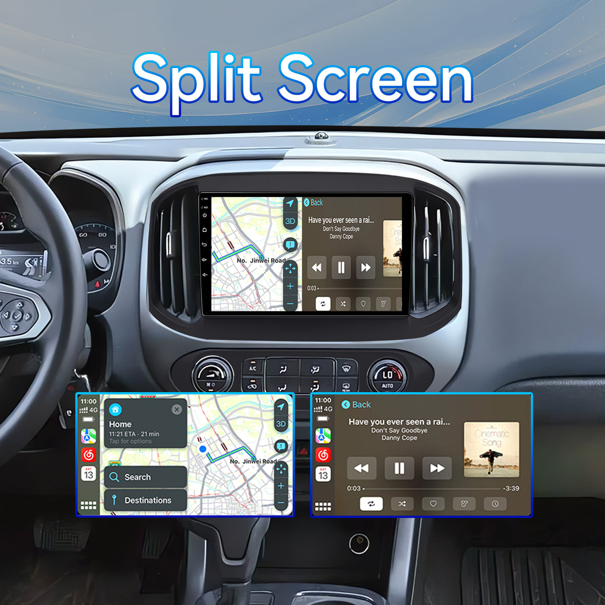 Car Stereo Radio for Chevrolet Colorado 2014 2015 2016 with Wireless CarPlay & Android Auto 9-Inch Touchscreen Bluetooth GPS WiFi FM RDS AHD Backup Camera