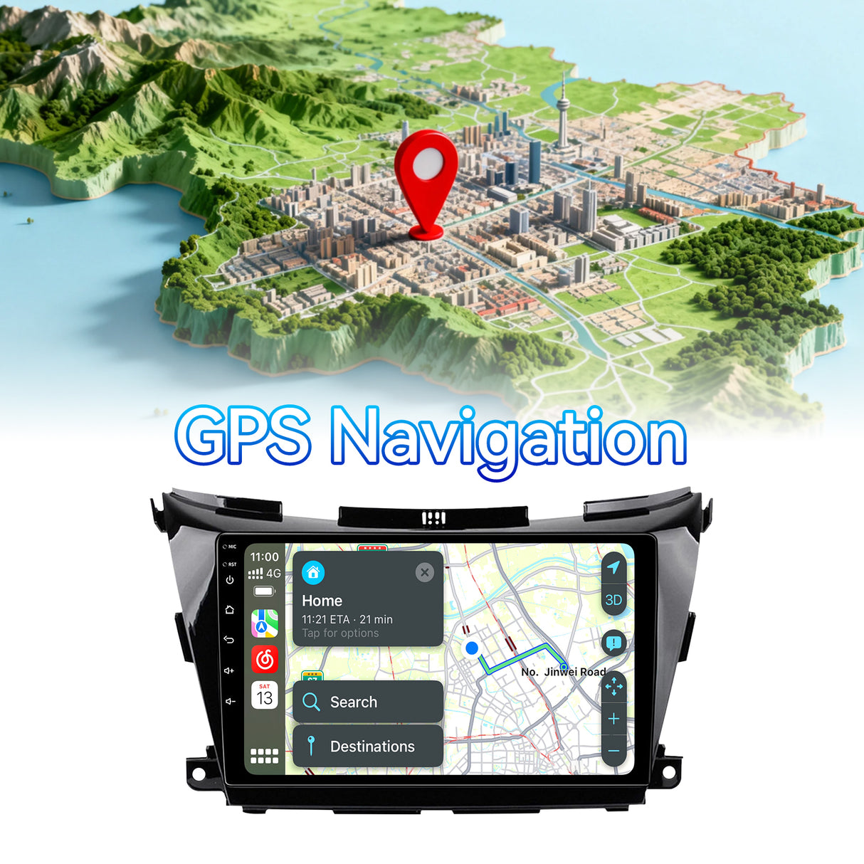 Car Stereo Radio for Nissan Murano Z52 2014-2020 with Wireless CarPlay & Android Auto 10.1-Inch Touch Screen GPS Mirror Link Bluetooth SWC Backup Camera
