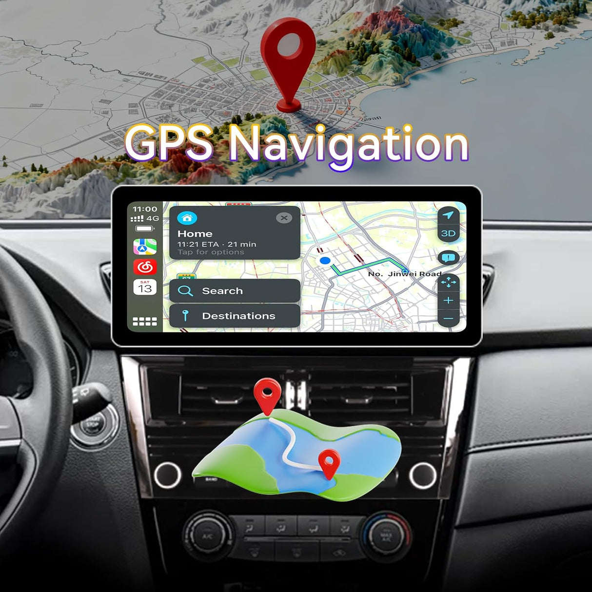 Car Stereo Radio with Android Auto Wireless Carplay for Nissan Rogue 2014-2020  Upgrade 2K Touchscreen Bluetooth WiFi GPS DSP AM FM Head Unit