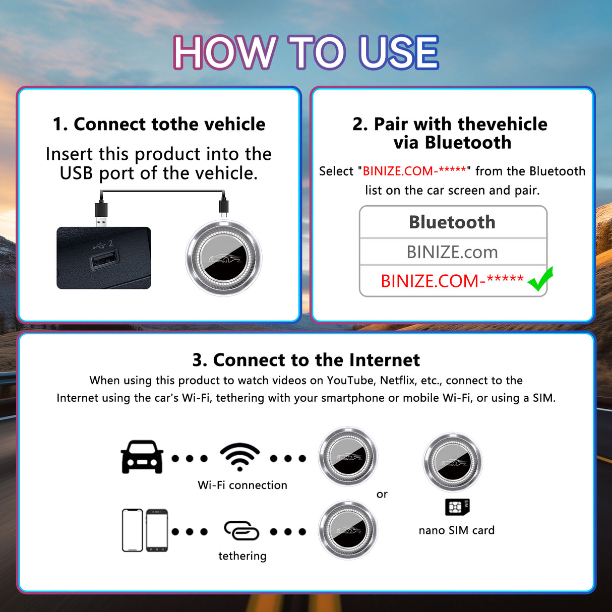 BINIZE MAX CarPlay AI Box for BMW – Android 13, 8+128GB, 8-Core Wireless Multimedia System