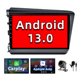 Android 13 Car Stereo for Honda Civic 2012-2015 with Wireless CarPlay&Android Auto, Bluetooth,GPS Navigation,FM, Backup Camera Mirror Link Built-in Navigation