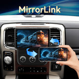 Car Radio Stereo for Dodge Ram 1500/2500/3500 2013-2018 Upgrade with Wireless Carplay&Android Auto, GPS/SWC/AHD Backup Camera/ FM WiFi Bluetooth, for Manual & Auto AC