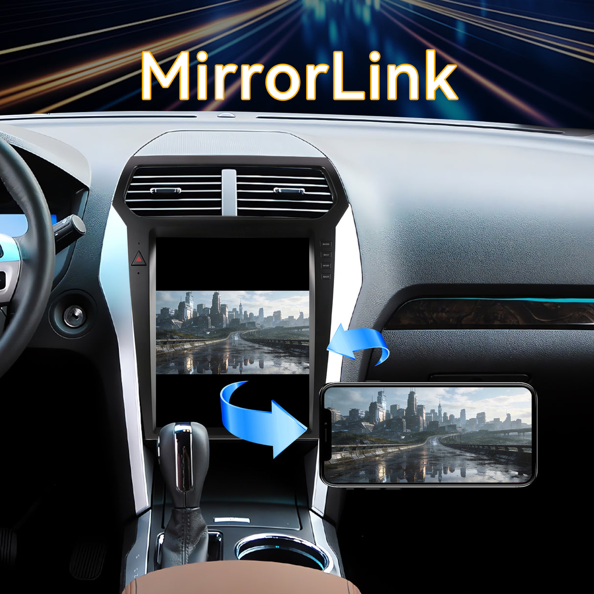 Car Stereo Radio 8-Core, with Android Auto Wireless Carplay for Ford Explorer 2011-2019 Upgrade 2K Touchscreen Bluetooth WiFi GPS DSP AM FM Head Unit
