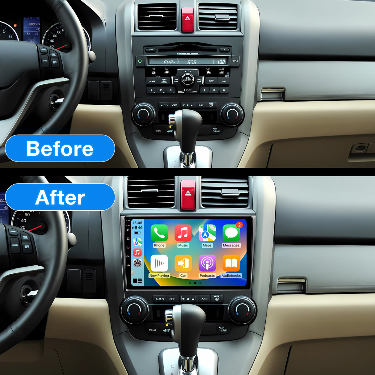 Binize Honda CRV 2006-2011 compatible con CarPlay android auto con dashkit