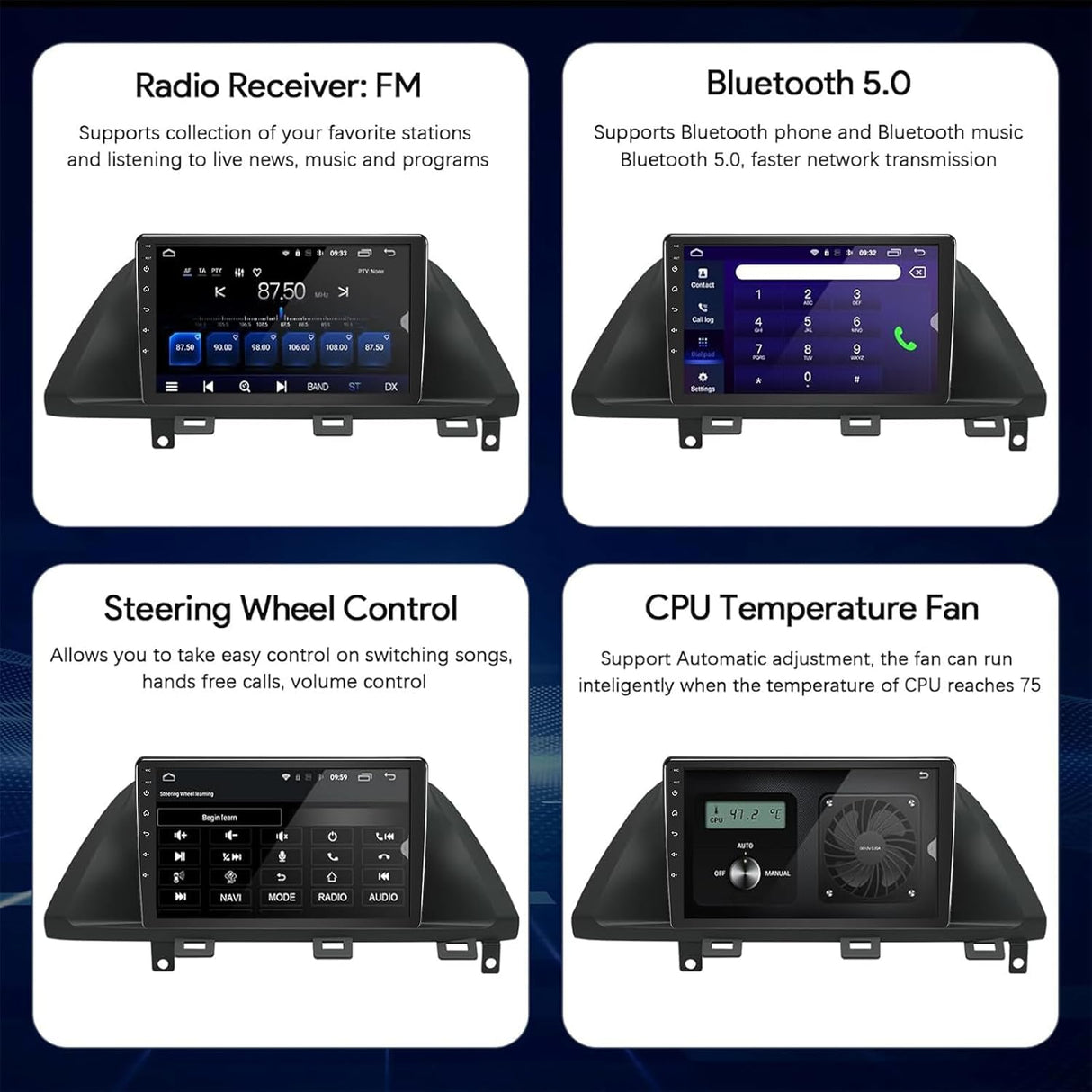 Car Stereo for Honda Odyssey 2005-2010 Supports Wireless Carplay Android Auto  Bluetooth, WiFi, USB, Backup Camera