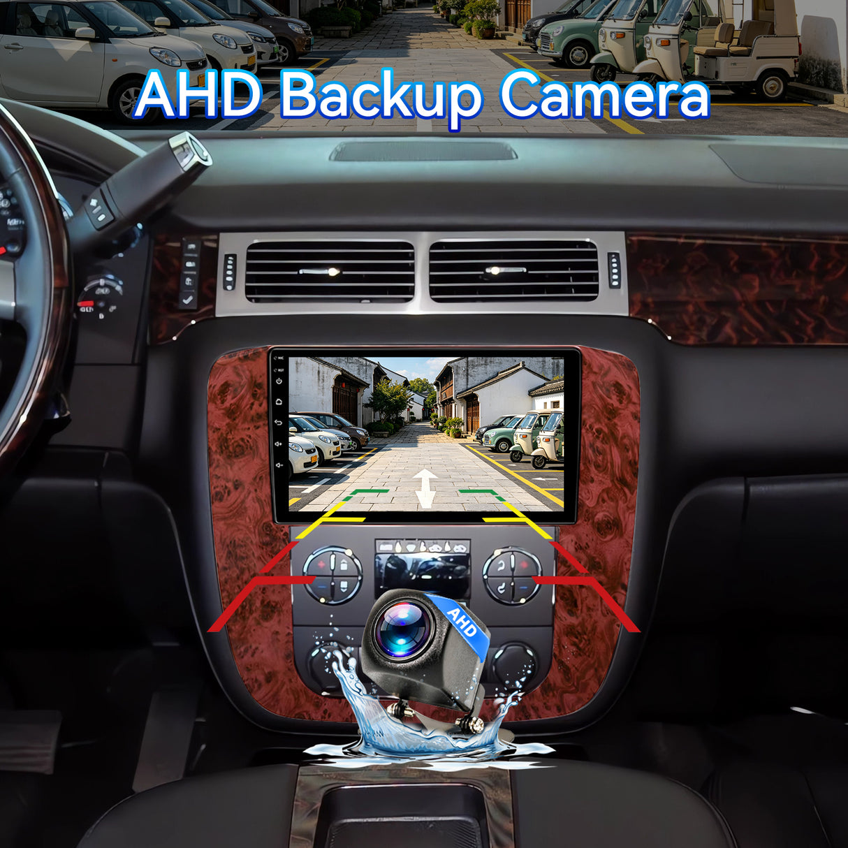 Car Stereo Radio for GMC Yukon Sierra Chevy Tahoe Suburban Silverado 2007-2012 with Wireless CarPlay & Android Auto 1080P Backup Camera GPS Navigation FM Bluetooth SWC WiFi