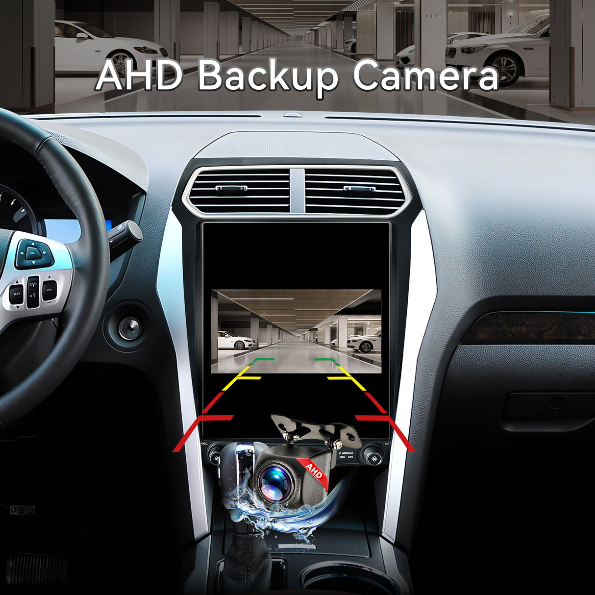 Car Stereo for Ford Explorer 2011-2019 Upgrade Wireless CarPlay & Android Auto AHD Backup Camera GPS SWC FM WiFi Bluetooth