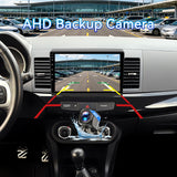 Car Stereo Radio for Mitsubishi Lancer 2008-2017 with Wireless CarPlay & Android Auto 10-Inch Touchscreen WiFi Bluetooth GPS FM/RDS EQ SWC AHD Backup Camera