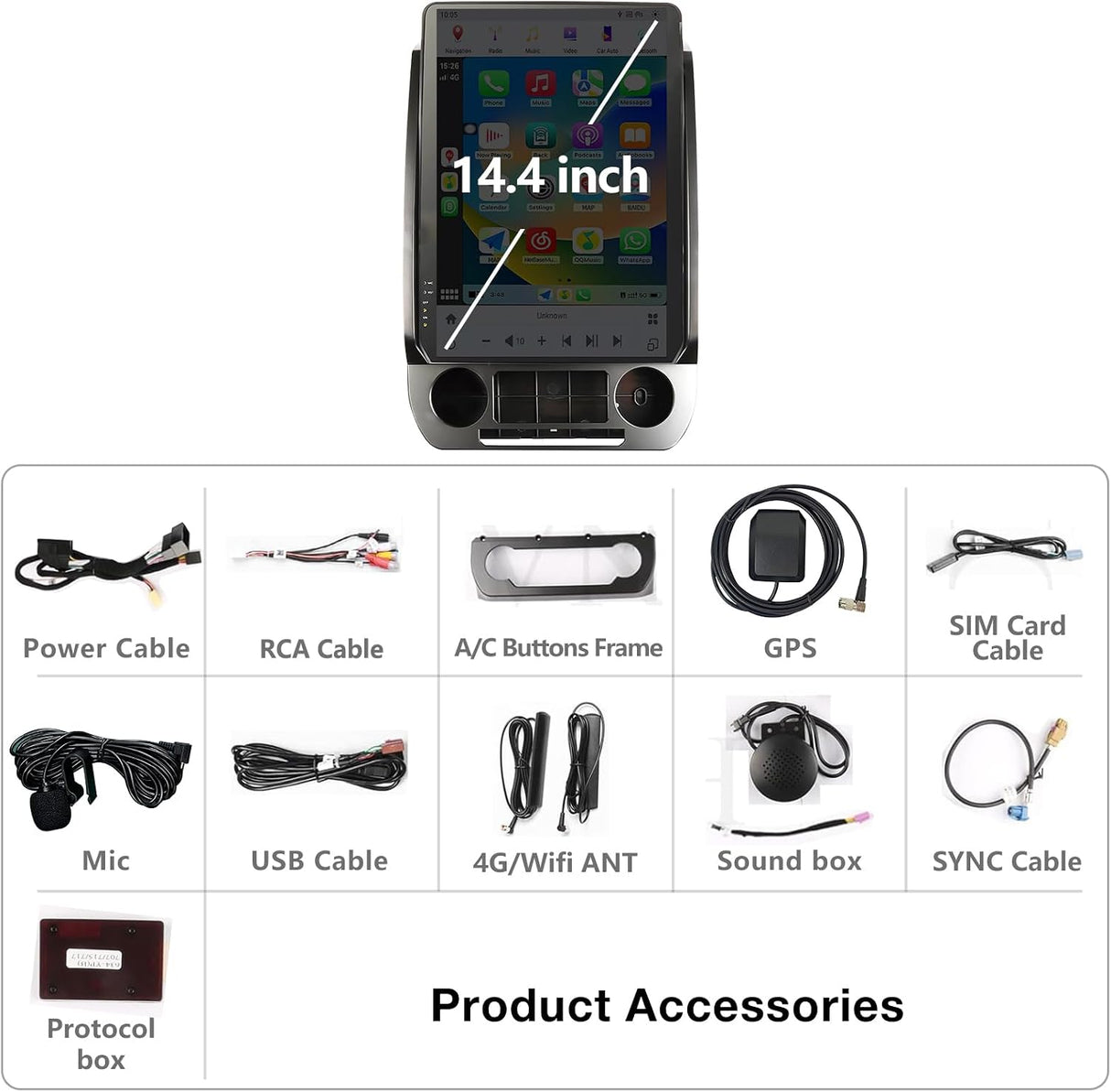 Car Stereo Radio 8-Core Qualcomm CPU, with Android Auto Wireless Carplay for Ford Expedition 2018-2022 Upgrade 2K Touchscreen Bluetooth WiFi GPS DSP AM FM Head Unit