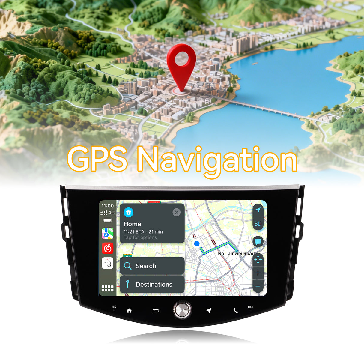 Car Stereo Radio 8-Core, with Android Auto Wireless Carplay for Toyota RAV4 2005-2011 Upgrade 2K Touchscreen Bluetooth WiFi GPS DSP AM FM Head Unit
