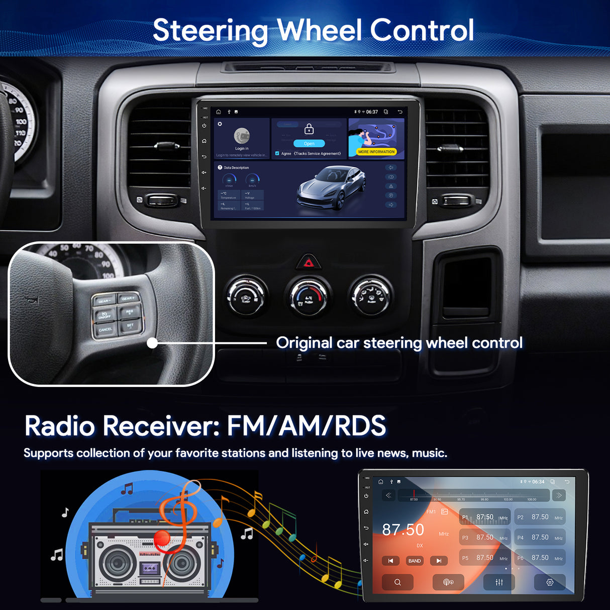 Dodge Ram 1500/2500/3500 Radio 2013 2014 2015 2016 2017 2018