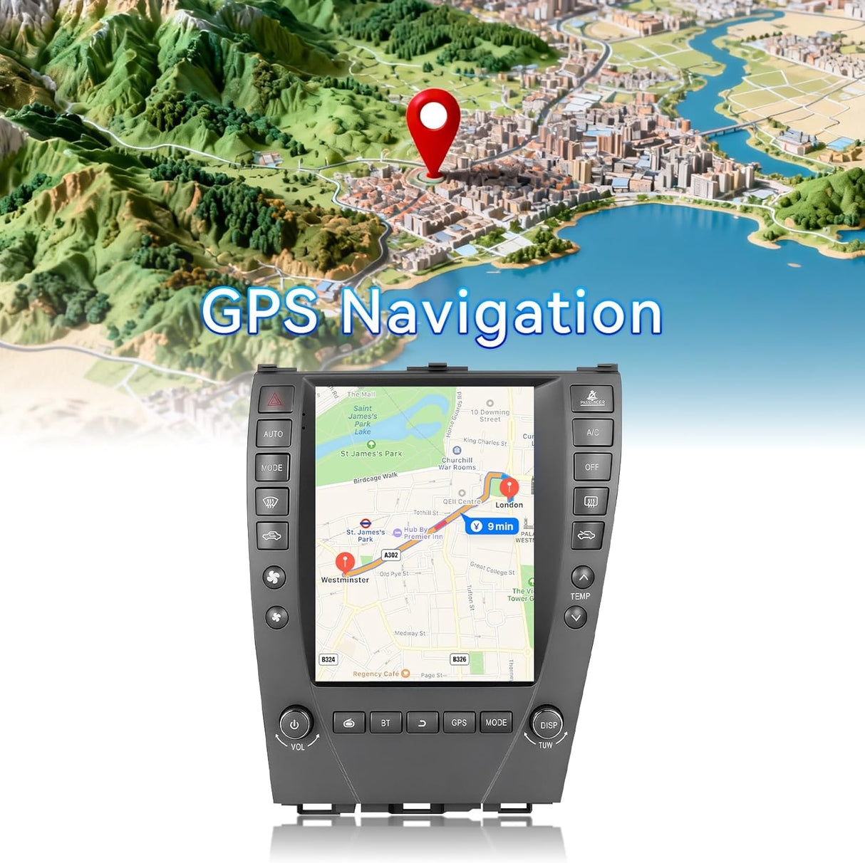 Car Radio Stereo for Lexus ES350 2006 2007 2008 2009 2010 2011 2012 Wireless CarPlay & Android Auto GPS Navigation FM Radio Upgrade Bluetooth HD Backup Camera