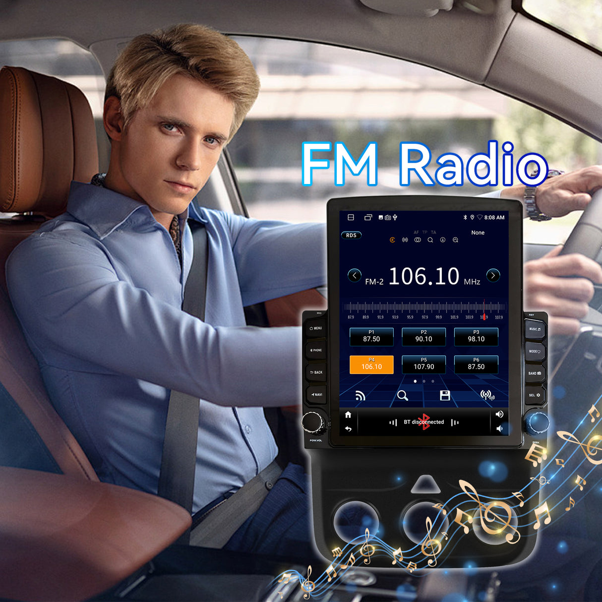 Binize Android 13 Car Stereo Compatible with Dodge Ram 1500/2500/3500 Radio 2013-2018 Navigation GPS Touch Screen Radio Head Unit with Wireless Carplay/Android auto