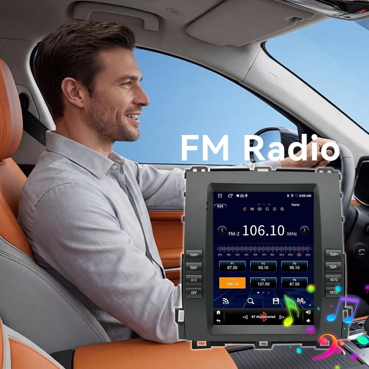 Car Stereo for Lexus GX470 2002-2005 Toyota Prado 2002-2009 Upgrade Wireless CarPlay & Android Auto AHD Backup Camera GPS SWC FM WiFi Bluetooth