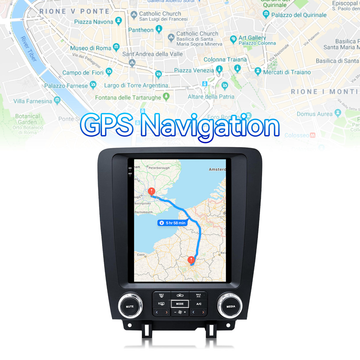 Car Stereo Radio for Ford Mustang 2010-2014 with Wireless CarPlay & Android Auto WIFI GPS T-Style HD Touch Screen FM DSP SWC 1080P Backup Camera