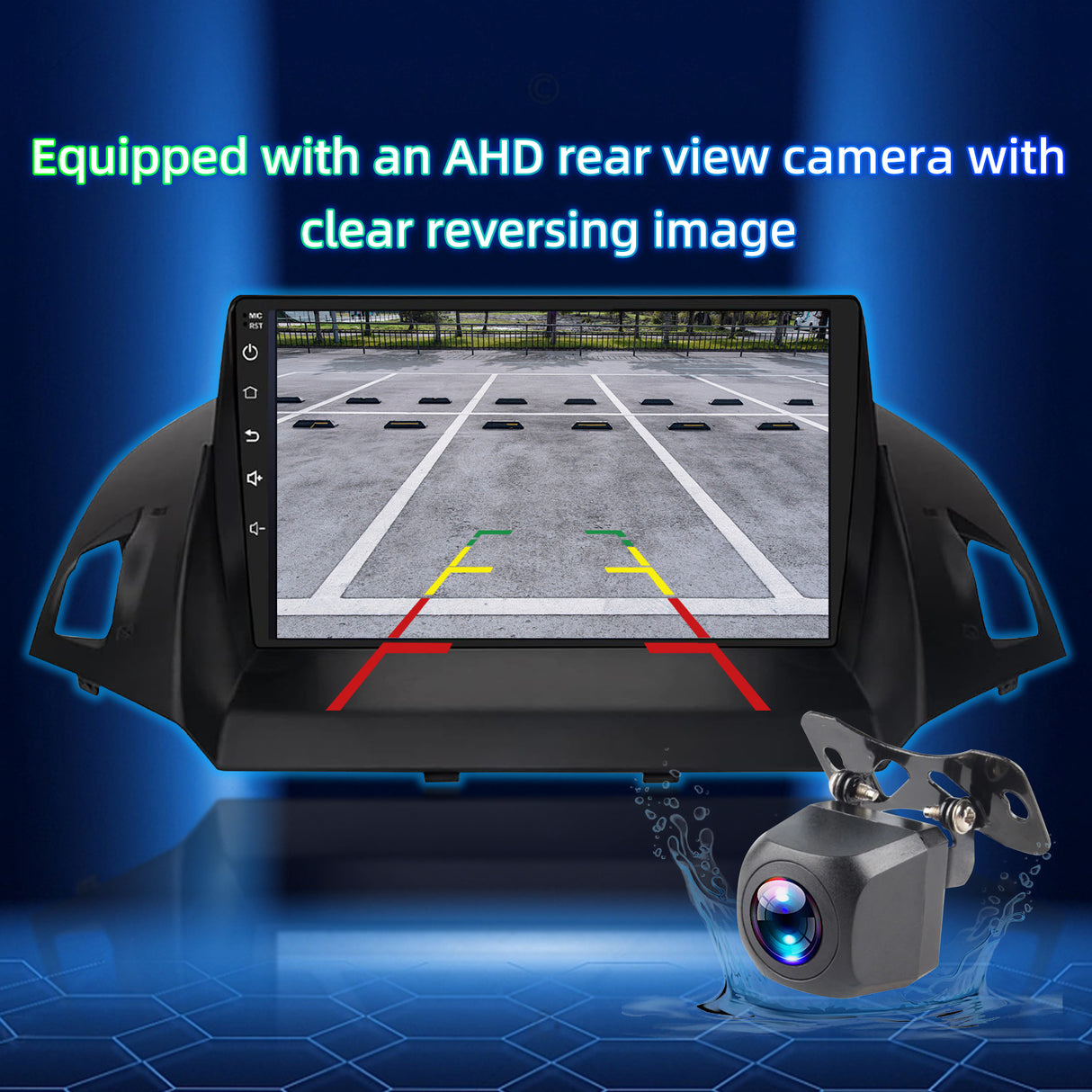 Car Radio Stereo Compatible with Ford Escape 2013 2014 2015 2016 2017 2018 2019,Android 13 Head Unit,WiFi/Bluetooth/Wireless CarPlay Andriod Auto