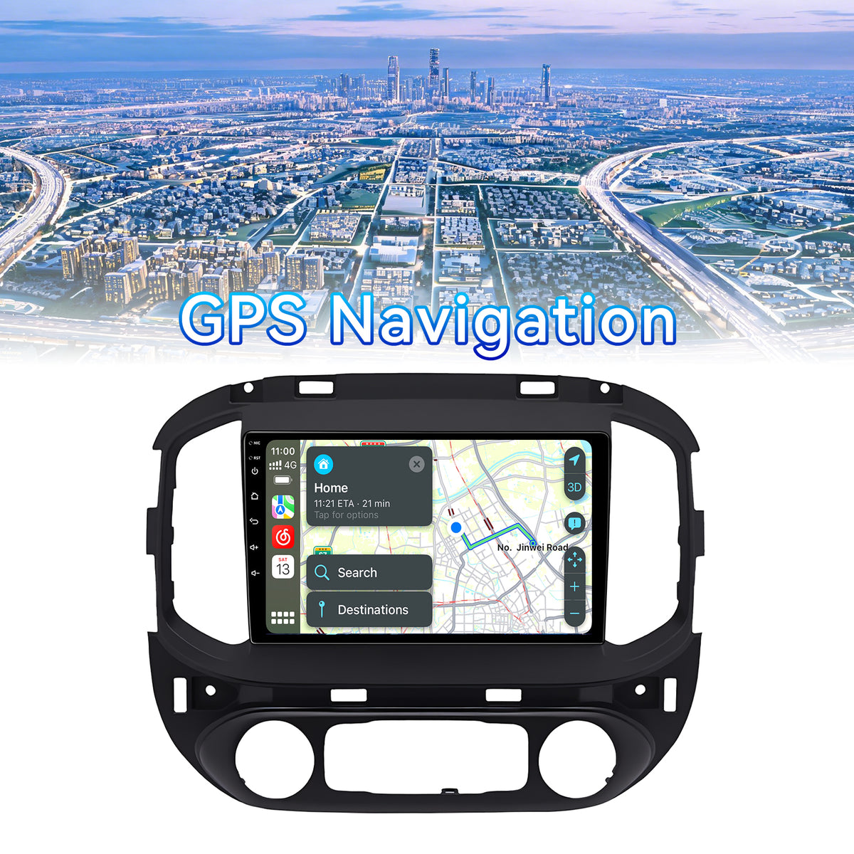 Car Stereo Radio for Chevrolet Colorado 2014 2015 2016 with Wireless CarPlay & Android Auto 9-Inch Touchscreen Bluetooth GPS WiFi FM RDS AHD Backup Camera