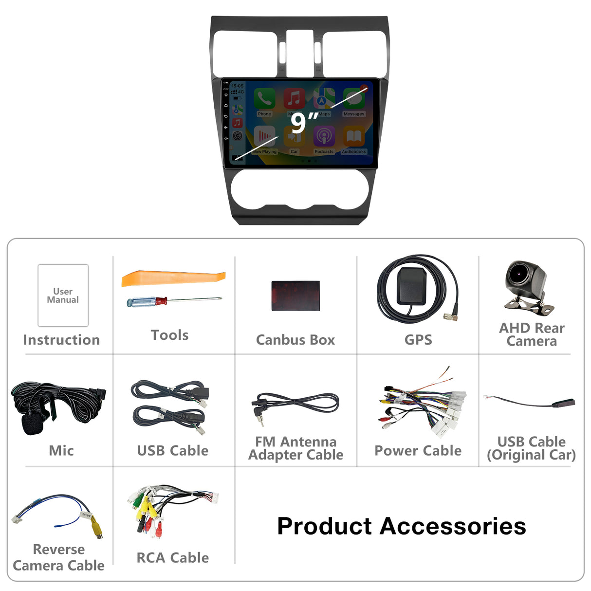 Android 13 Car Stereo Radio Compatible with Subaru Forester WRX Impreza STi Crosstrek 2016-2018