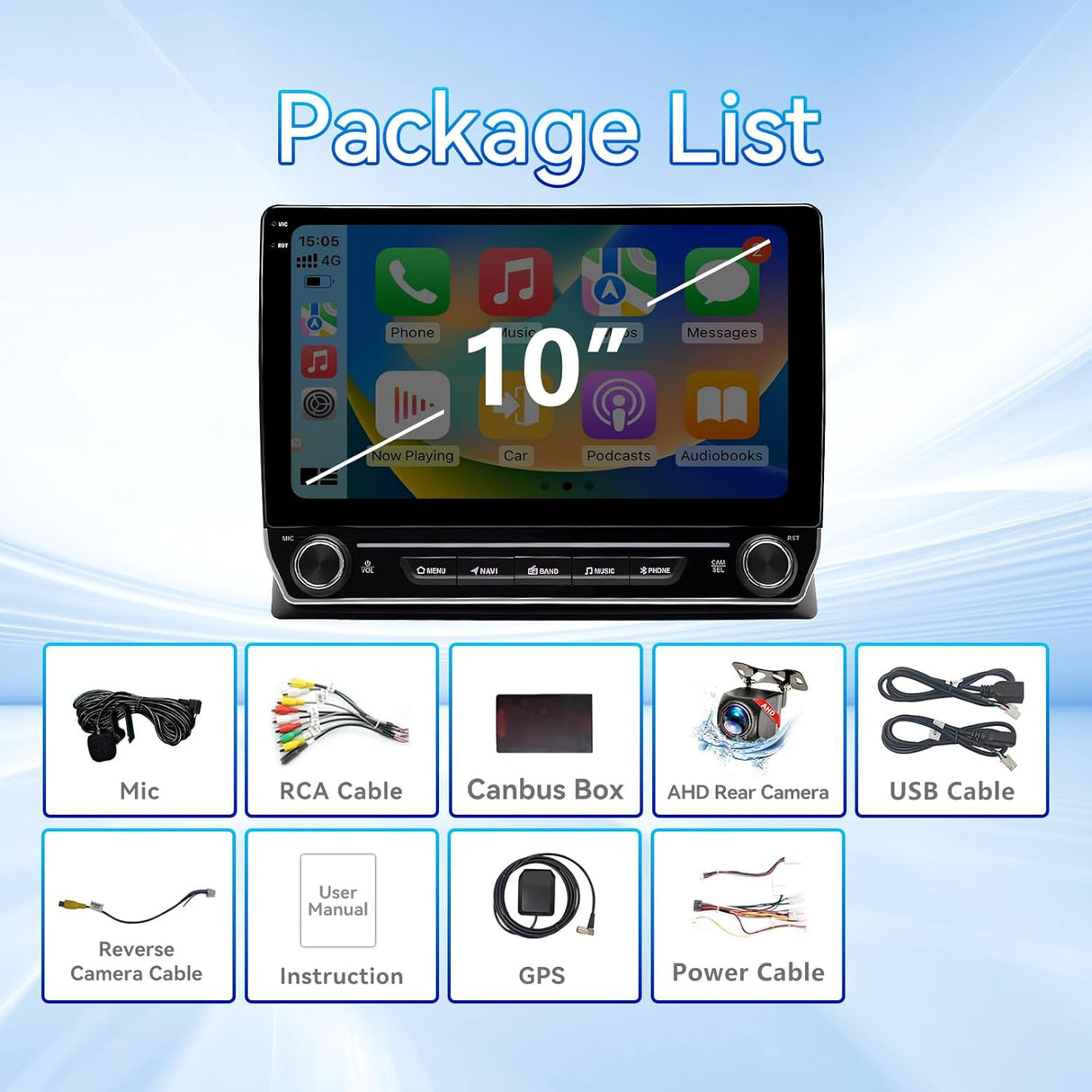 Car Radio Stereo for Toyota 4Runner 2003-2009 Wireless CarPlay & Android Auto GPS Navigation FM Radio Upgrade Bluetooth HD Backup Camera