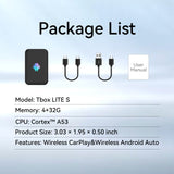 Lite S Wireless Dongle CarPlay Android auto Android Ai Box Wireless Adatper for Netfilx Youtube  Spotify HD Output