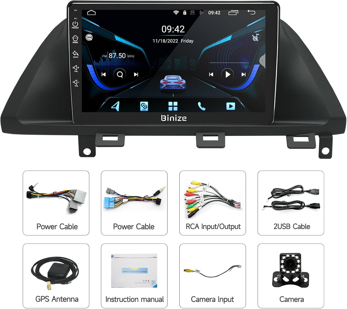 Car Stereo for Honda Odyssey 2005-2010 Supports Wireless Carplay Android Auto  Bluetooth, WiFi, USB, Backup Camera