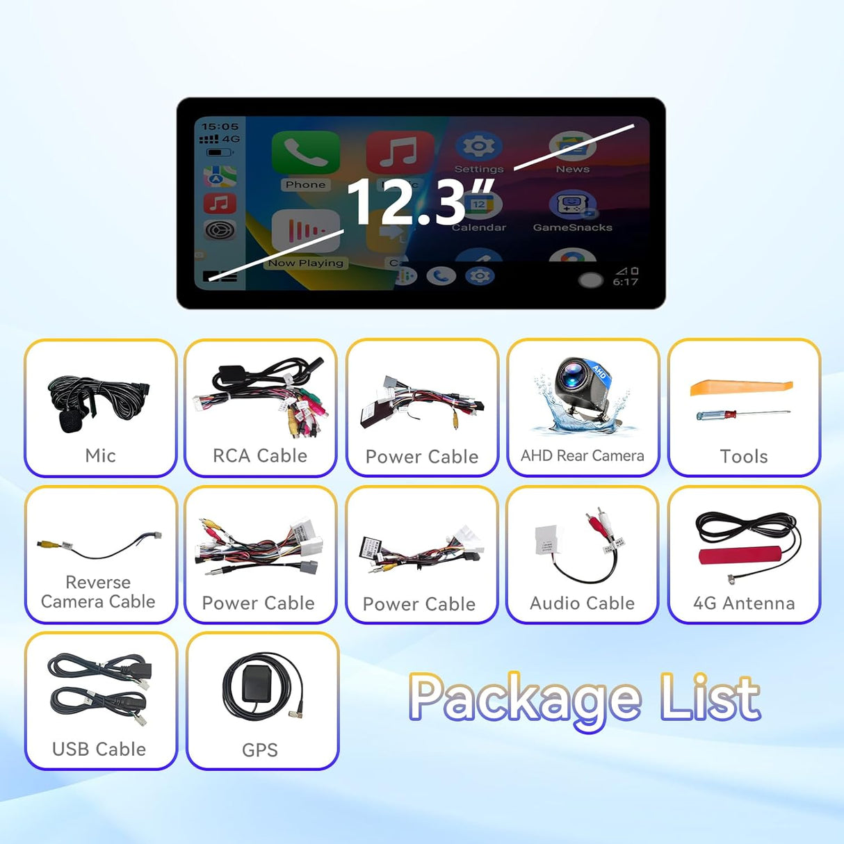 Car Stereo Radio with Android Auto Wireless Carplay for Nissan Rogue 2014-2020  Upgrade 2K Touchscreen Bluetooth WiFi GPS DSP AM FM Head Unit