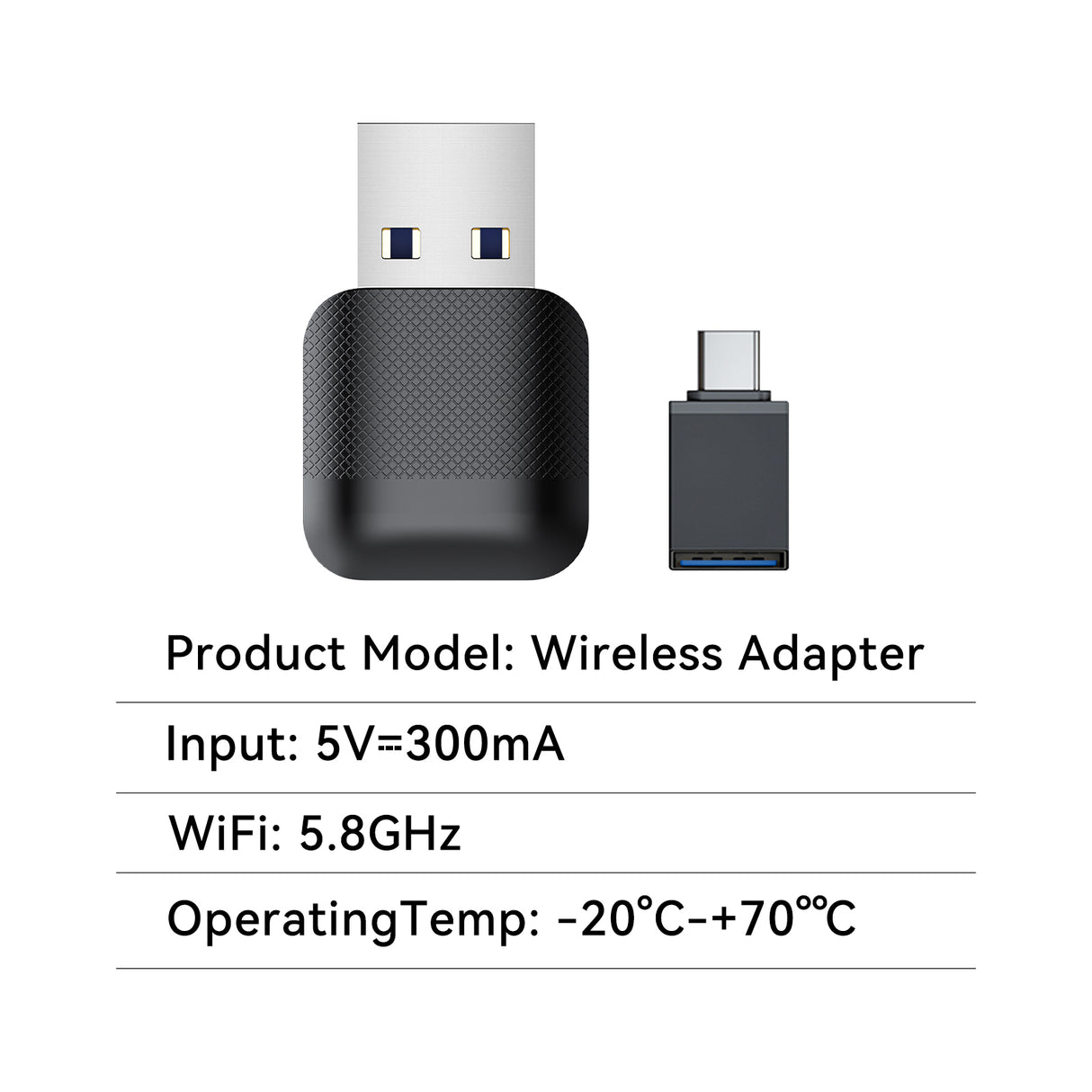 2-in-1 Wireless CarPlay Adapter / Android Auto Dongle, 5.8GHz WiFi Auto Connection, Compatible with iOS12+ & Android11+