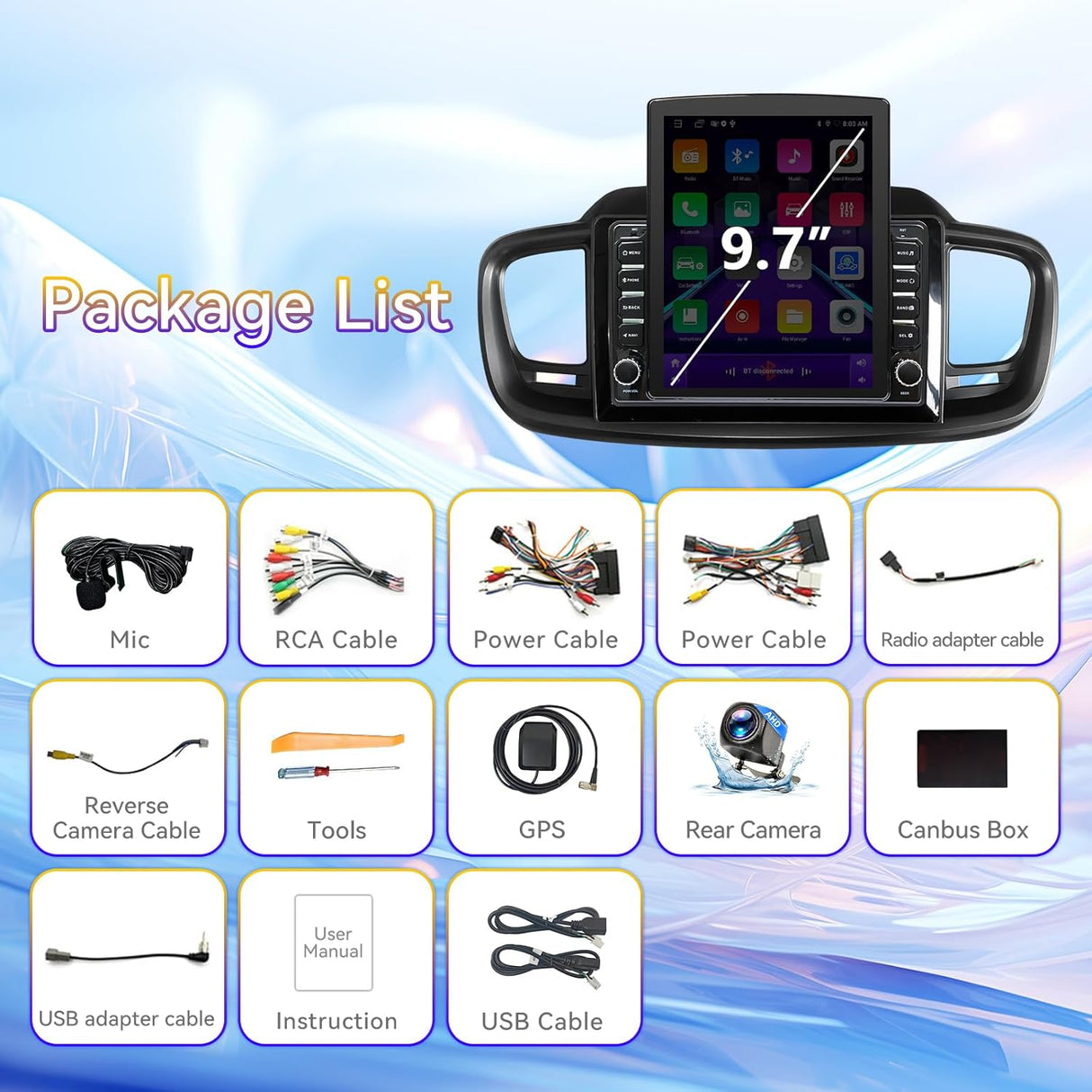 Car Stereo Radio for Kia Sorento 2016 2017 2018 2019 2020 supports Wireless CarPlay & Android Auto GPS WiFi Buletooth Back Camera FM GPS