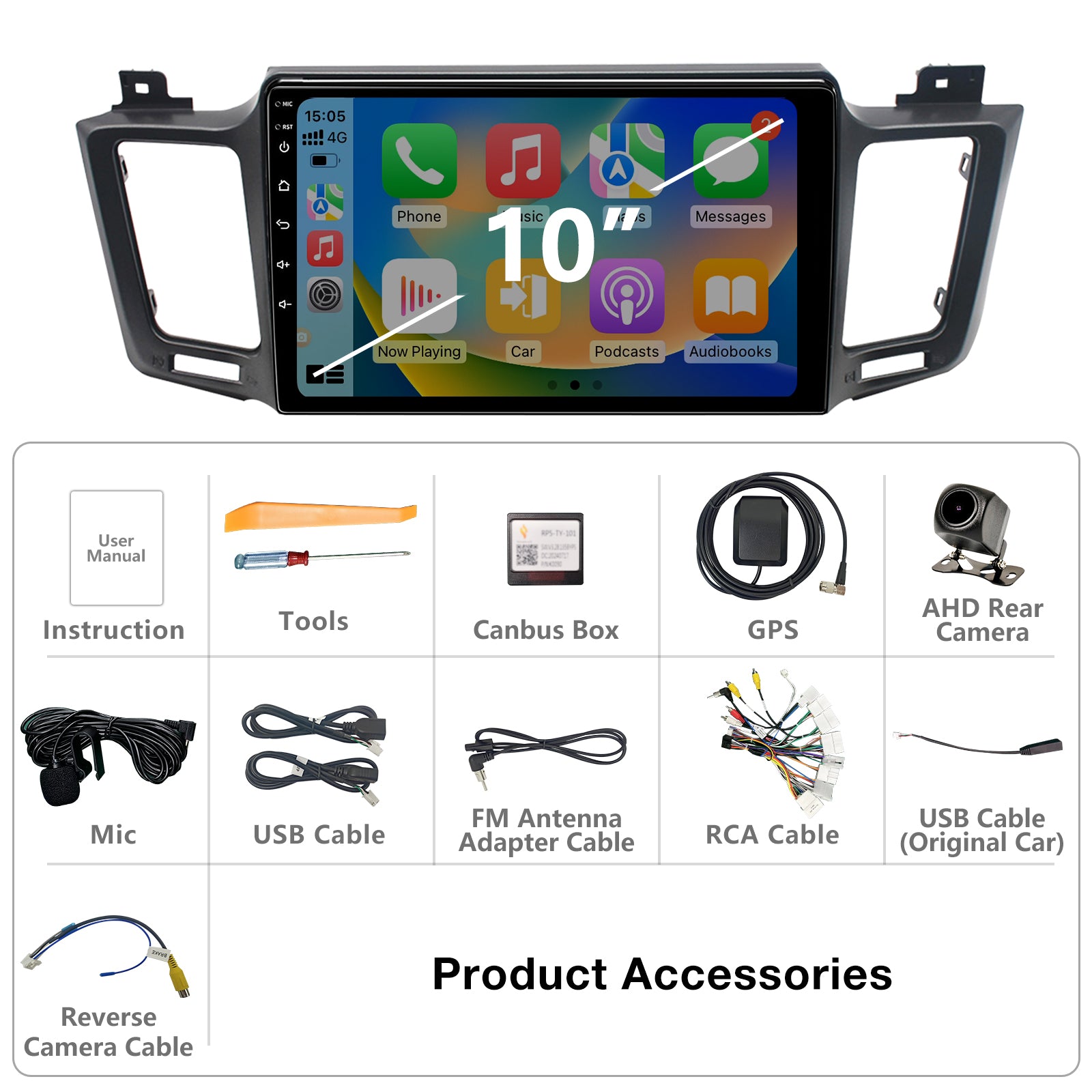 Wireless CarPlay Android Car Stereo for Toyota RAV4 2013-2018 – Binize