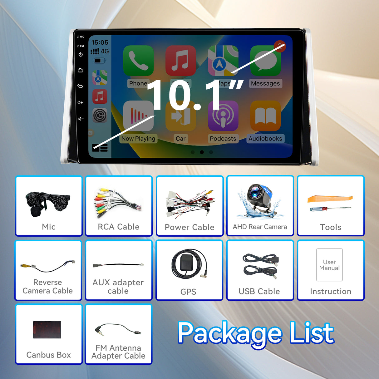 Android 13 Car Stereo Radio for Toyota RAV4 2019-2022 with Wireless CarPlay & Android Auto 10.1" IPS HD Touchscreen GPS Navigation Bluetooth SWC FM DSP Backup Camera