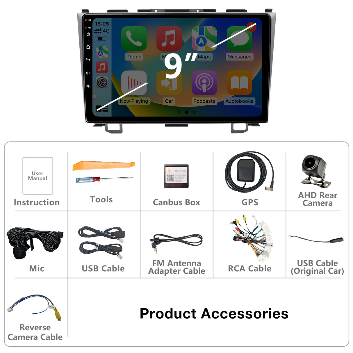 Binize Honda CRV 2006-2011 compatible con CarPlay android auto con dashkit