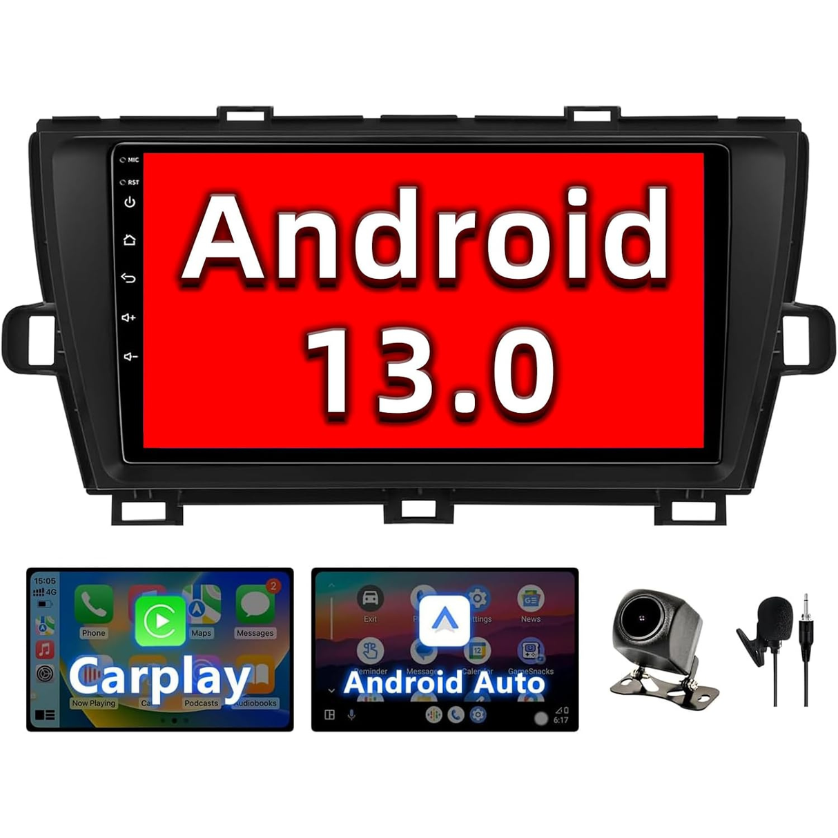 9 Inch Android Car Stereo  for 2010-2015 Toyota Prius with wireless CarPlay/Android Auto