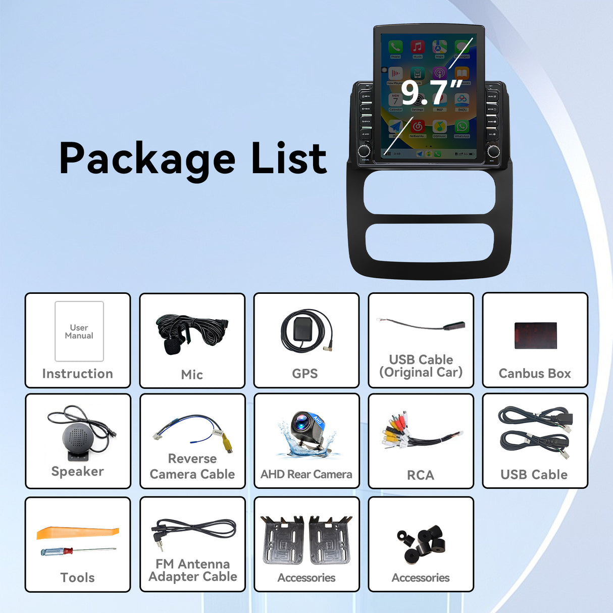 Android 14 Car Stereo Radio for Dodge Ram 1500 2500 3500 2002 2003 2004 2005 Supports Wireless CarPlay & Android Auto AHD Backup Camera