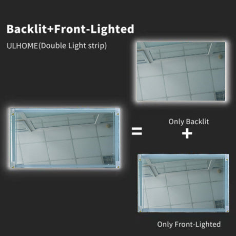 ULHOME LED Light Bathroom Mirror Backlit Anti-Fog with High Lumen
