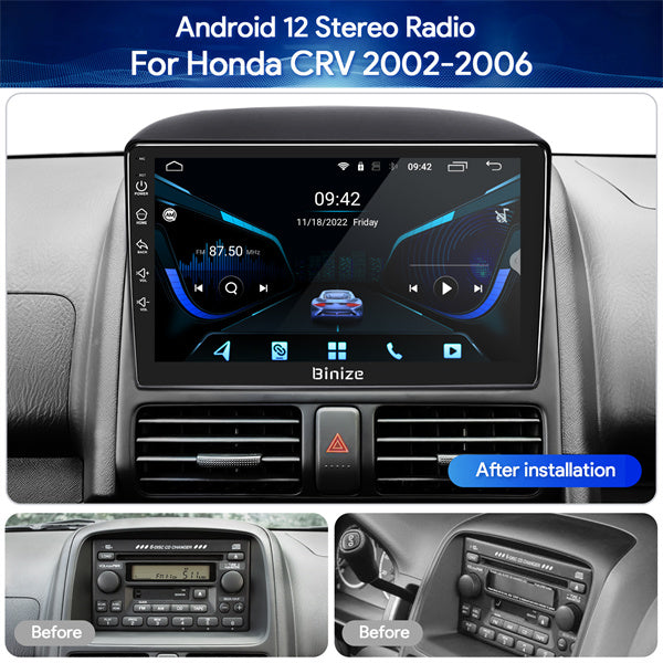 Binize Double Din Android 12 CarPlay Radio for CRV 2006-2011